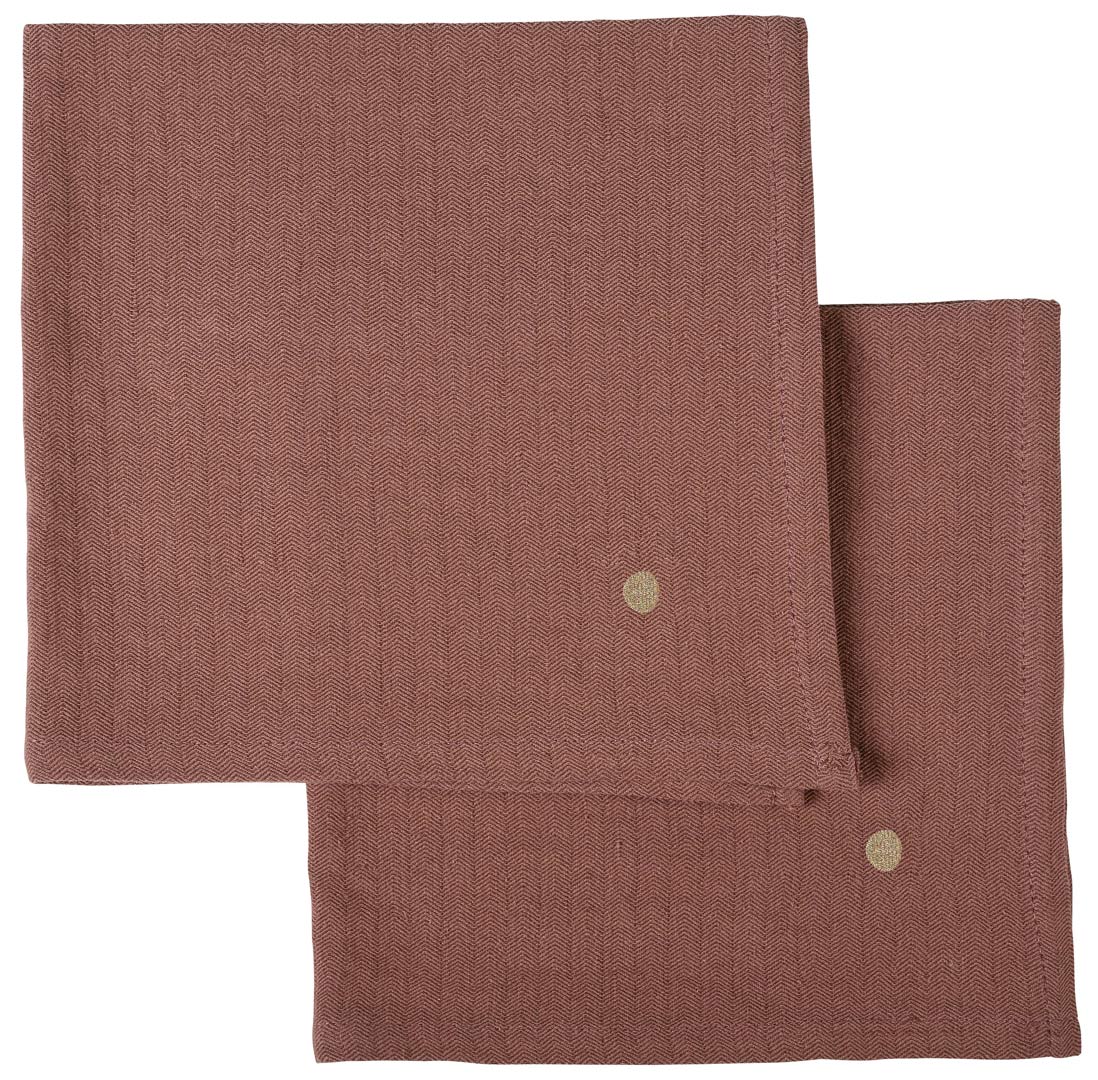 serviette de table lin et coton rhubarbe
